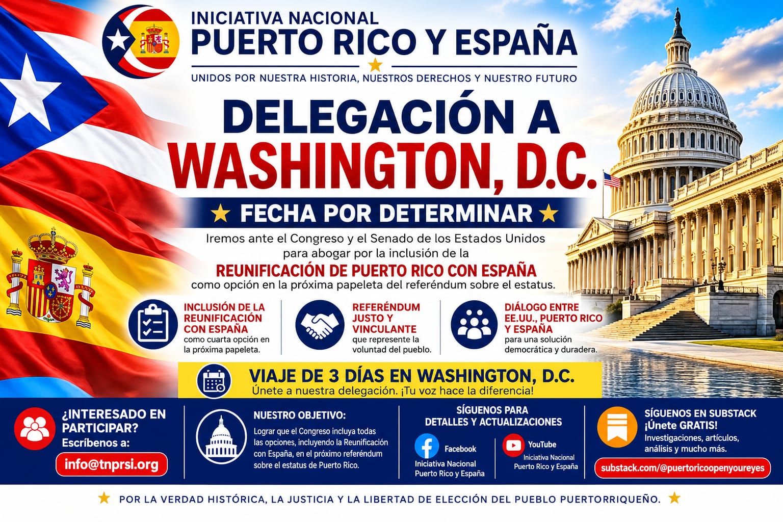 Delegación a Washington, D.C. de la Iniciativa Nacional Puerto Rico y España